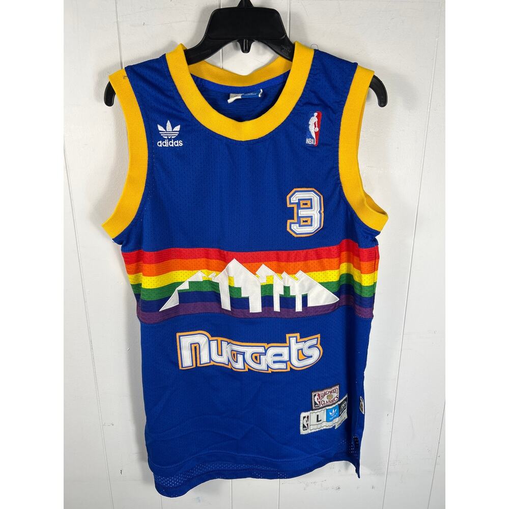 Adidas Allen Iverson Denver Nuggets Men's Rainbow Hardwood Classic Jersey Size L